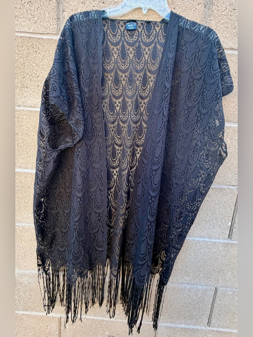 Black Lace Fashly K Fringe Kimono